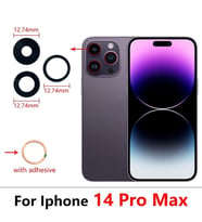 Tkgz İPhone 14 PRO MAX 3 LÜ Arka Kamera Camı Lens Yapışkanlı