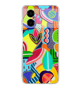 PrintiFy Poco M5 ile Uyumlu Retro Color 6  Kamera Korumalı Şeffaf  Kılıf
