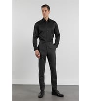 Siyah-Antrasit Yan Cep Kazayağı Desen Slim Fit Esnek Classic Pantolon 1003255174