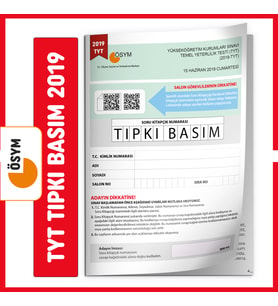 YKS-TYT 2019 ÖSYM Tıpkı Basım Türkiye Geneli Dijital Çözümlü Çıkmış Soru Kitapçı (Beyaz)