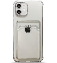 Teknomoda Apple iPhone 11 Kılıf Kartlıklı Anti Şok Korumalı Şeffaf Silikon Füme Koyu Şeffaf (Füme-Siyah)