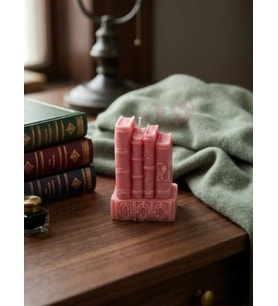 Mumelia Candles Kitaplık Figür - Doğal Soya Dekoratif Mum - Pembe