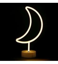Neon Işıklı Ay Masa Gece Lambası Pil+Usb