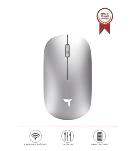 Torima TM-19 Gümüş Çift Modlu Sessiz Kablosuz Mouse Fare