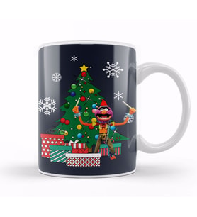 Animal Around The Christmas Tree Muppets Kupa Bardak Porselen