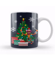 Animal Around The Christmas Tree Muppets Kupa Bardak Porselen