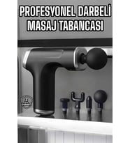 Masaj Tabancası 4 Başlıklı Kas Vücut Ağrıları İçin Şarjlı Darbeli