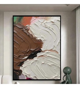 Tablolife Pastel Dalga 3D Yoğun Yağlı Boya Dokulu Tablo Siyah Çerçeve