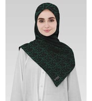 Soft Pamuk  Eşarp-90 X 90 -06100 (Yeşil-Siyah)