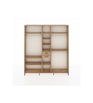 Arges Gardrop 10 Raflı 2 Çekmeceli 3 Askılı 220x30x243 Çam-Çam