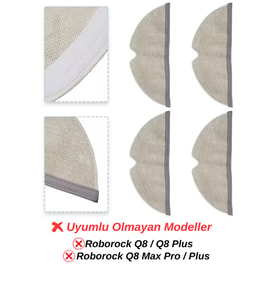 Roborock Q5 Pro Plus ve Max Plus Fiber Mop Paspas Seti – 4 Adet