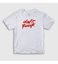 Presmono Unisex Çocuk Beyaz Logo Daft Punk T-Shirt 59968tt (Beyaz)