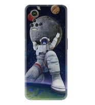 General Mobile GM 21 Pro GM 22 Pro Plus Kılıf Desemli Silikon Astronot ve Dünya 1759