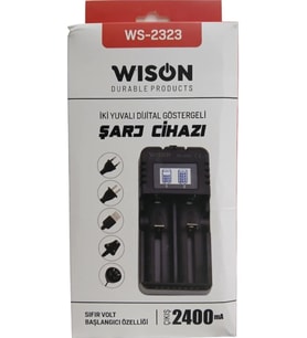 WISON WS-2323 Akıllı Pil Şarj Aleti 2400 Mah Çıkış – Şarj Göstergeli – 26650’E Kadar Tüm Pillerle Uyumlu