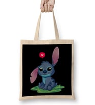 Stitch Aşk Bez Çanta Uzun Saplı