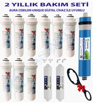 As Water İhlas Aura Cebilon UNIQUE Dijital unique Su arıtma Cihazı Uyumlu 2 Yıllık Bakım Filtre Bakım Seti