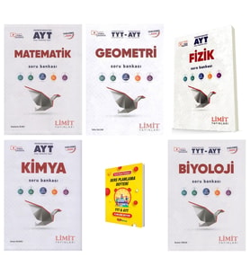 Limit AYT Matematik Geometri Fizik Kimya ve Bİyoloji Soru Bankası 5li Set + Telefon Standı