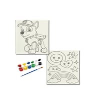 Okul Etkinliği-2'li Tuval Boyama Seti. 20x20 Cm Uv Baskı 6 Akrilik Boya 1 Fırça-model-323