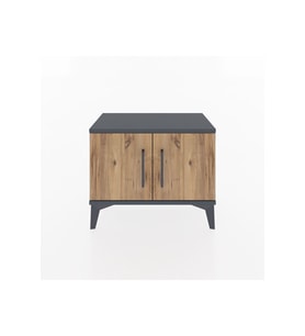 Arges Komodin Tek Raflı 2 Kapaklı 60x30x48 Antrasit-Çam