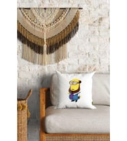 Minyonlar Desenli Çift Yön Dijital Baskılı Dekoratif Kırlent Kılıfı Yastık Kılıfı 39x39cm