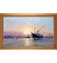 EV İŞYERİ OFİS İÇİN ALTIN ÇERÇEVELİ PASPARTULU TABLO VB704
