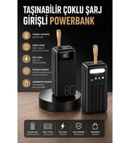 Powerbank 60.000 MAH 4 Portlu Uzun Şarj Süreli Dijital Göstergeli