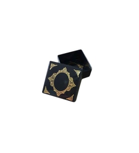 Komple Karton Kutu Saray Desen Gold Yaldız 4X4X2 CM (50 Adet)  Siyah