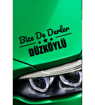 Trabzon Düzköy Siyah Araç Sticker  Trabzon Bize De Derler  Düzköylü 40x15 cm Oto Sticker