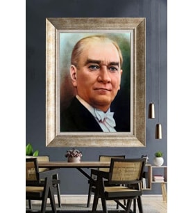 Gümüş Çerçeveli Atatürk Tablo za334