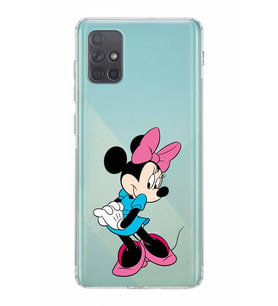 Samsung Galaxy A71  Kamera Korumalı  Kapak Minnie Mouse Tasarımlı  Şeffaf Kılıf