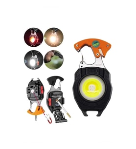 Mey İthalat® El Feneri LED Anahtarlık Çok Fonksiyonlu Mini Çakmak Özellikli