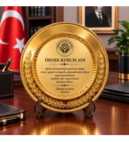 Metal Plaket Tabak Baskılı Başak Desenli Kurumsal Hediye ve Ödül Plaketi Gold/Gümüş Renk Kişiye Kuruma Özel Anı Tebrik Ödülü