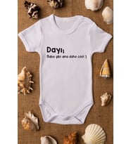 Dayı Baba Gibi Ama Daha Cool Baskılı Beyaz Çıtçıtlı