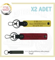 Motor Severlere Özel Hediye, İsim Plaka, 0 Rh (+) Kan Grubu Yazılı 2'li Anahtarlık, Kırmızı-Sarı-Ysl (Çok Renkli)