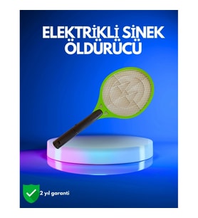 Mey İthalat® Pil ile Çalışan Elektrikli Sivrisinek Raketi Kimyasal İçermeyen Hijyenik Çözüm