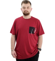 Mode XL Büyük Beden Baskılı Bisiklet Yaka Erkek Tişört REFILL U24044 Bordo