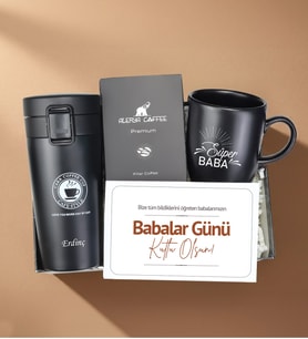 Kişiye Özel Termos Filtre Kahve Kupa Babalar Günü Hediye Seti