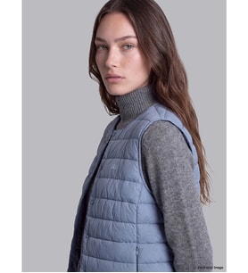 LCW Modest Mavi Bisiklet Yaka Kadın Şişme Yelek