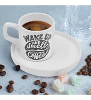 BK Gift Sunum Tabaklı Coffe Tasarımlı Kahve Fincanı-1, Sevgiliye Hediye, Aileye Hediye, Arkadaşa Hediye