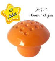 15 Adet Turuncu Noktalı Mantar Düğme Kulp Çocuk Bebek Mobilya Çekmece Dolap Kapak Kulbu Metal Kulp Aksesuarları Vidalı