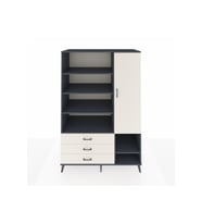 Kronos Dolap 9 Raflı 3 Çekmeceli Tek Kapaklı  132x59x195 Antrasit-Aytaşı/Aytaşı