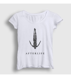 Presmono Kadın Beyaz Logo Müzik Afterlife T-Shirt 498299tt (Beyaz)