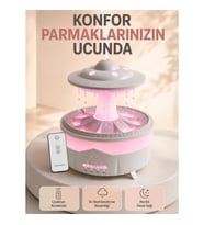Mey İthalat® 350 ML UFO Tasarımlı Ultrasonik Hava Nemlendirici Yağmur Efektli Gece Lambası