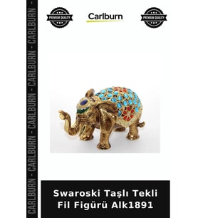 Özel Üretim Dekoratif Hediyelik Şık Salon Swaroski Taşlı Tekli Fil Figürü Alk1891