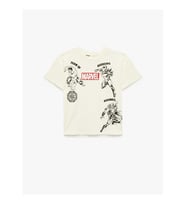 Koton Lisanslı Marvel Baskılı Beyaz Erkek Çocuk T-Shirt 6SKB10216TK