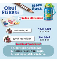 Okul Etiketi Kalem Defter Etiketi Demir Adam Temalı Özel İsim Yazılabilen Etiket - 252Adet