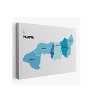 Yalova İli ve İlçeler Haritası  Dekoratif Kanvas Tablo 1483