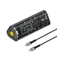 Sharge 170W - Yüksek Güçlü ve Şeffaf Tasarımlı GaN Powerbank - Gri