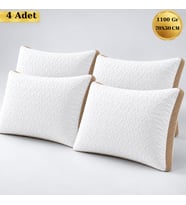 4 Adet Klimalı Silikon Yastık- 4 x 1100 Gram Klimalı Kapitone Silikon Yastık 50x70 cm