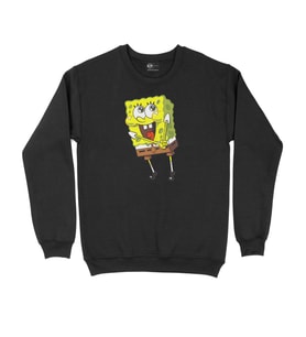 Sünger Bob Siyah Sweatshirt